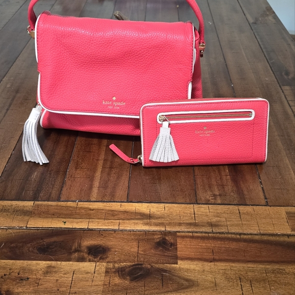 Kate Spade Red Handbag and Wallet Set - Picture 1 of 5